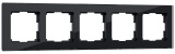 Werkel черный, стекло - Рамка на 5 постов WL01-Frame-05 Черный