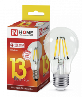 Лампа 13w LED-A60-deco  230В Е27 3000К 1170Лм прозрачная IN HOME(арт.5211) (1/10/50)
