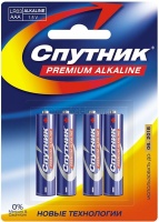 СПУТНИК PREMIUM Alkaline LR03/4В - Эл.питания (4/80)