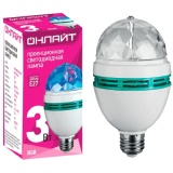 Лампа ОНЛАЙТ OLL-DISCO-3-230-RGB-E27