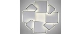 9463 WHITE/БЕЛЫЙ D500*500/H60/1LED/2*75W