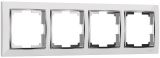 Белый/хром - Рамка на 4 пост +хром/WL03-Frame-04-white Werkel