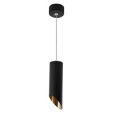Светильник ML1838 потолочный на подвесе MR16 35W 230V, черный, золото, D55*H300 