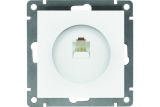 Розетка компьютерная одноместная "UNIVersal" серия "Афина", с/у, 1А, RJ45, белая (еврослот)