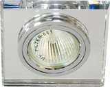 8170-2/(CD3006) серебро-серебро G5.3  MR16 светильник декоративный со стеклом Feron