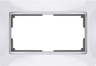 Белый хром - Рамка для двойной розетки (белый) / WL03-Frame-01-DBL-white