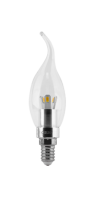 Лампа Gauss LED Candle Tailed Crystal clear  3W E14 4100K свеча на ветру  (1/10/100)