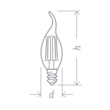Лампа NLL-F-FC35-6-230-4K-E14 филамент свеча на ветру