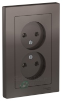 Розетка двойная без замления 16А механизм мокко ATLASDESIGN