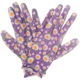 Перчатки "Цветочек" с полиуретановым покрытием ассорти 5 цветов (1/1200)