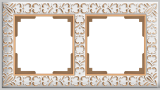 WL07-Frame-02/Рамка на 2 поста (белое золото)