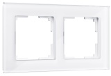 Белый, стекло - Рамка на 2 пост / WL01-Frame-02  Werkel