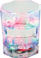 FL105 светильник светодиодный "Граненый стакан" (прозрачный пластик), 6LED разноцветные, артикул 062