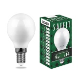 Лампа светодиодная SAFFIT 9W шар 230V E14 4000K, SBG4509 (1/10/200)