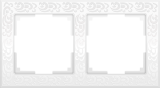 Белый - Рамка на 2 пост (узор)  /WL05-Frame-02-white Werkel