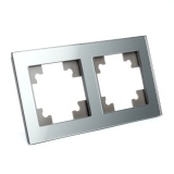 Рамка горизонтальная 2-местная, серия Катрин, GFR00-7002-03, серебро