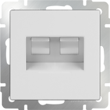 Белый - Розетка двойная Ethernet RJ-45 (белая)  Werkel