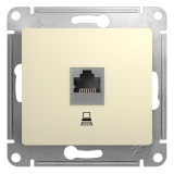 Розетка компьютерная RJ45 категория 5е в рамку крем GLOSSA