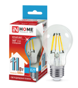 Лампа светодиодная LED-A60-deco 11Вт 230В Е27 6500К 990Лм прозрачная IN HOME  (арт. 2554)