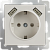 Слоновая кость - Розетка с заземлением, шторками и USBх2 /W1171503 Werkel