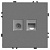 Розетка ПЛАТИНОВО-серый TV + компьютерная RJ-45 (механизм), RST00-5106-10, серия Эмили soft touch